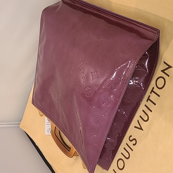 LOUIS VUITTON VINTAGE 1999! ULTRA RARE COLOR PURPLE MONOGRAM VERNIS STANTON TOTE - Picture 13 of 17